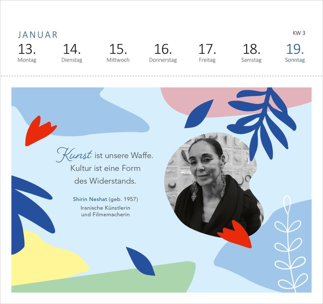 Bild: 4014489132745 | Postkartenkalender Kluge Frauen 2025 | Sarah von der Heide | Kalender