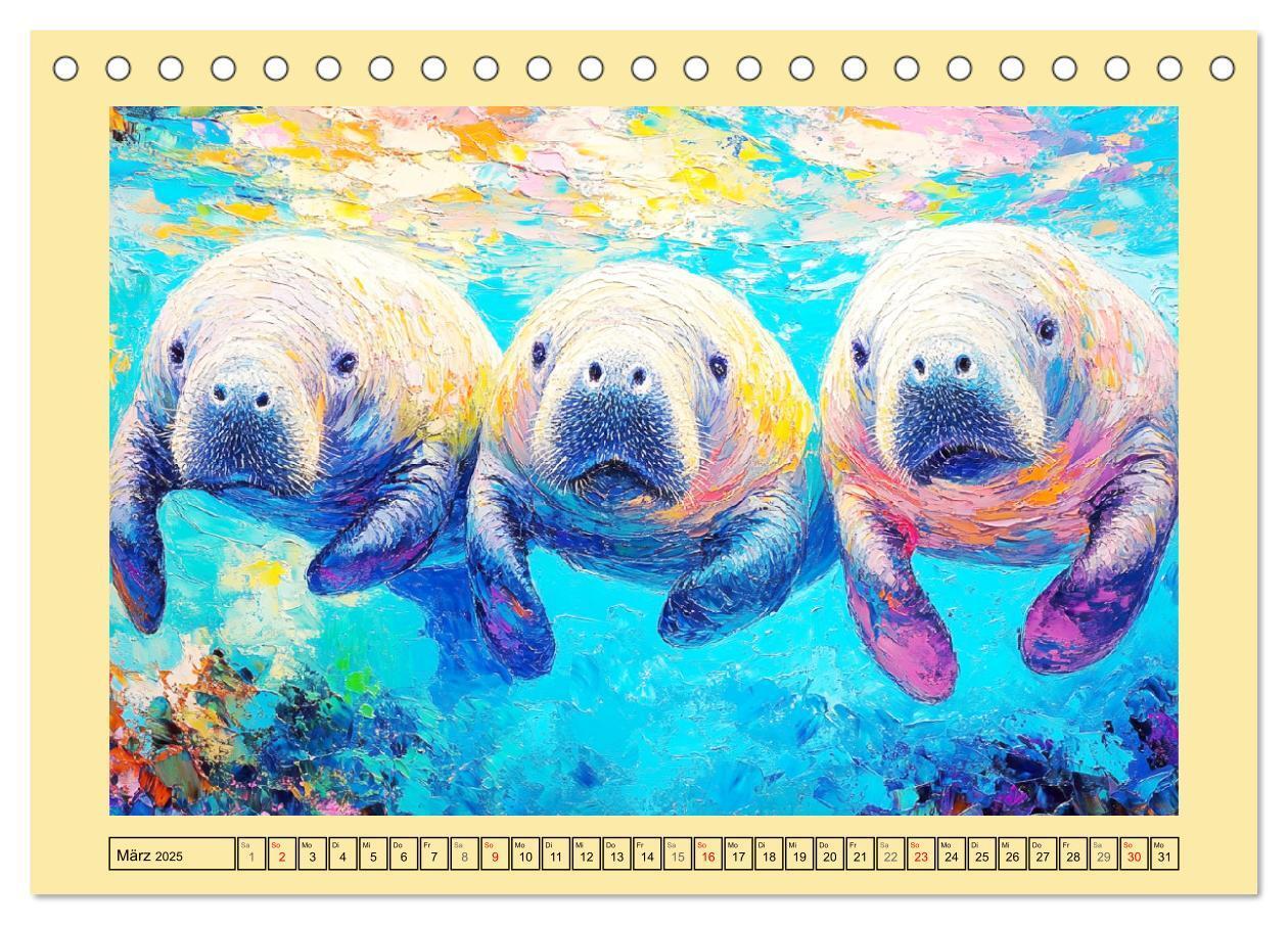 Bild: 9783457203620 | Manatee Paintings. Rundschwanzseekühe im Ölgemälde-Stil...