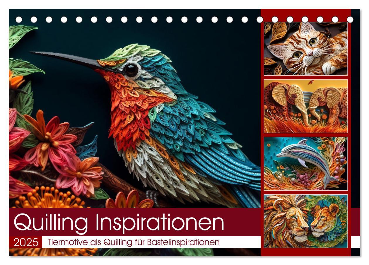 Cover: 9783383905568 | Quilling Inspirationen (Tischkalender 2025 DIN A5 quer), CALVENDO...