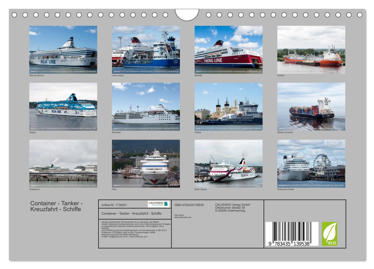 Bild: 9783435139538 | Container - Tanker - Kreuzfahrt - Schiffe (Wandkalender 2025 DIN A4...