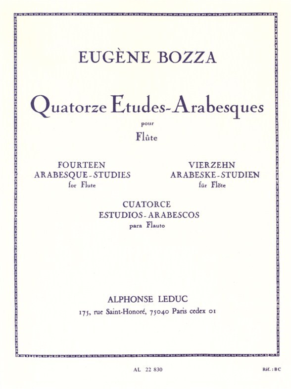 Cover: 9790046228308 | 14 Etudes-Arabesques | Eugène Bozza | Partitur | Alphonse Leduc