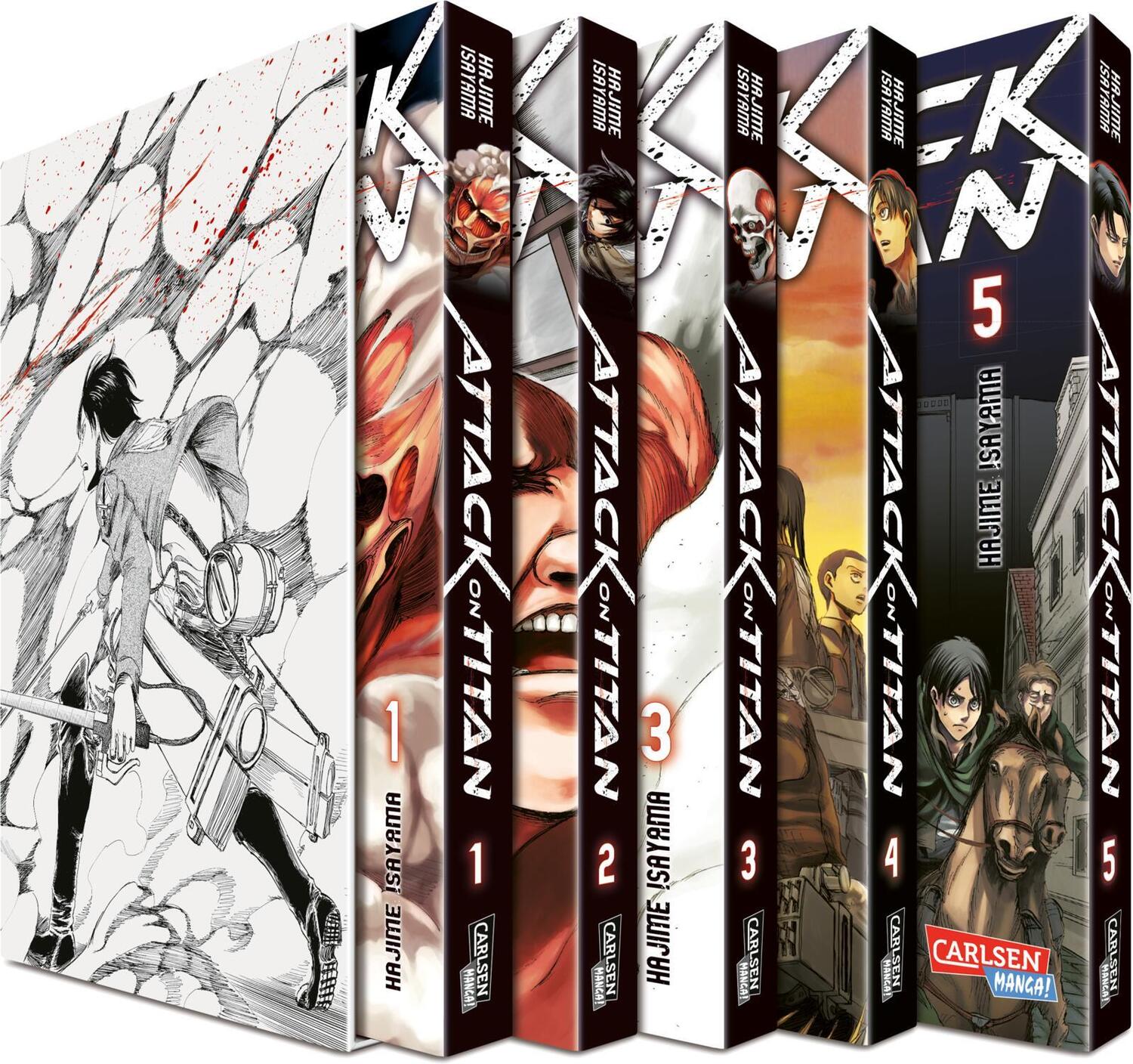 Cover: 9783551791641 | Attack on Titan, Bände 1-5 im Sammelschuber mit Extra | Hajime Isayama