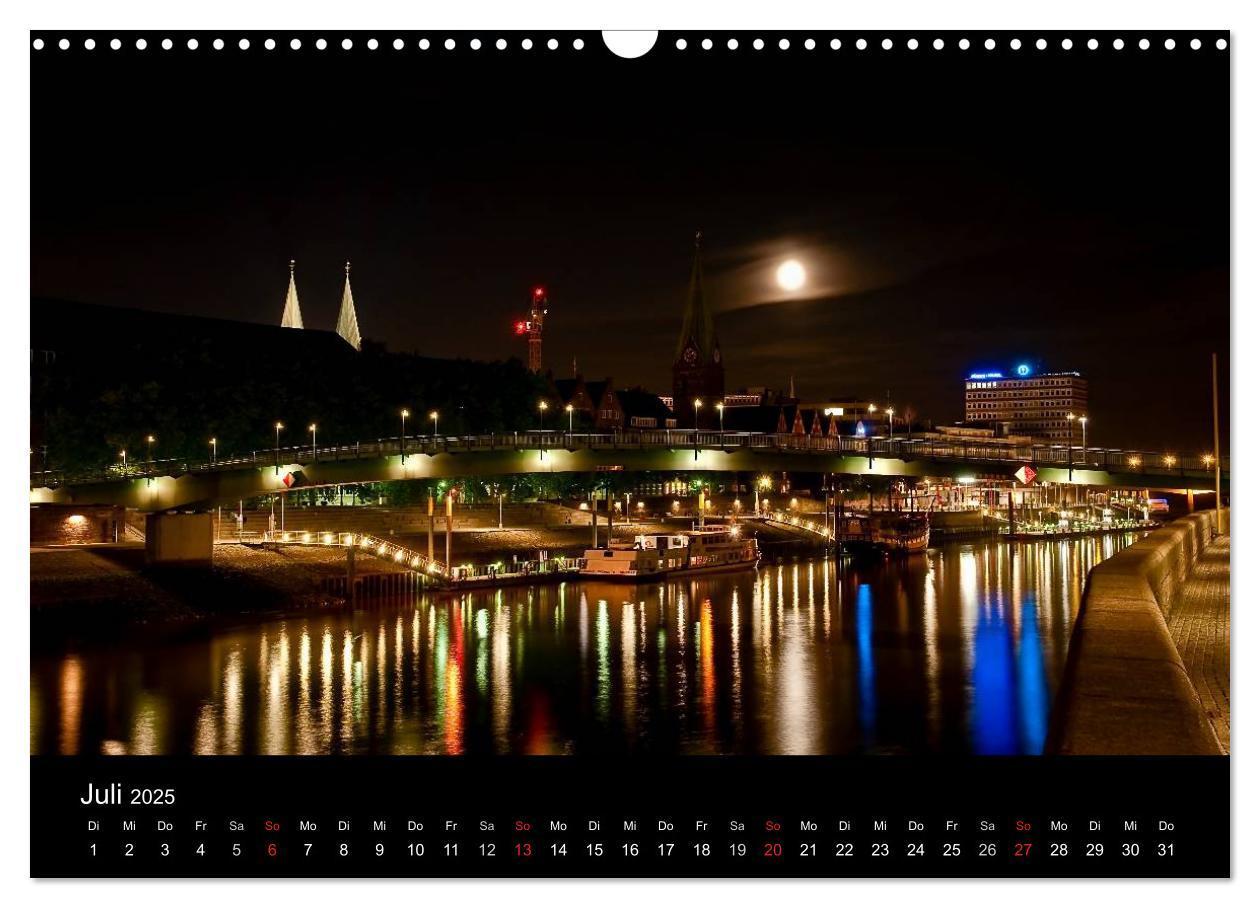 Bild: 9783435740062 | Bremen bei Nacht (Wandkalender 2025 DIN A3 quer), CALVENDO...