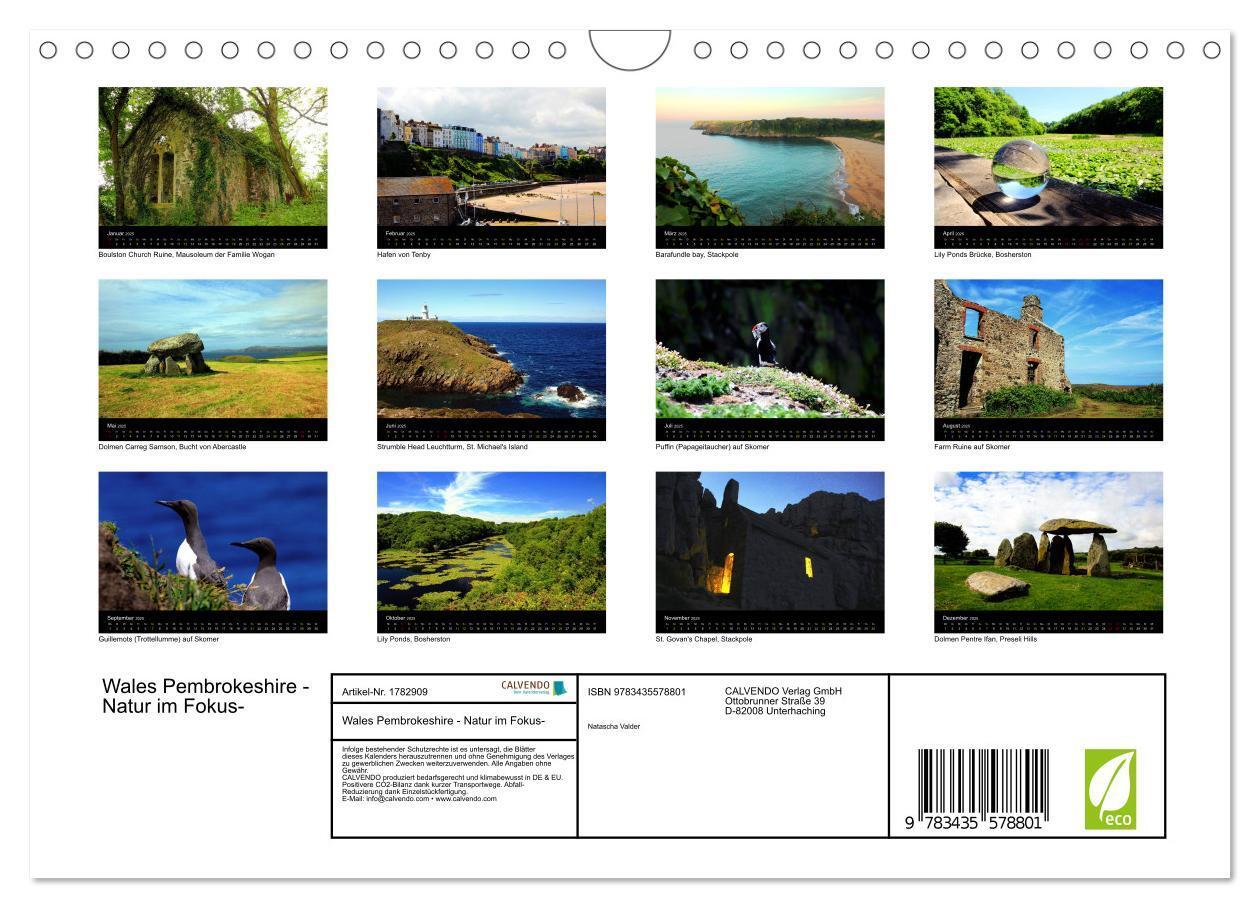 Bild: 9783435578801 | Wales Pembrokeshire - Natur im Fokus- (Wandkalender 2025 DIN A4...