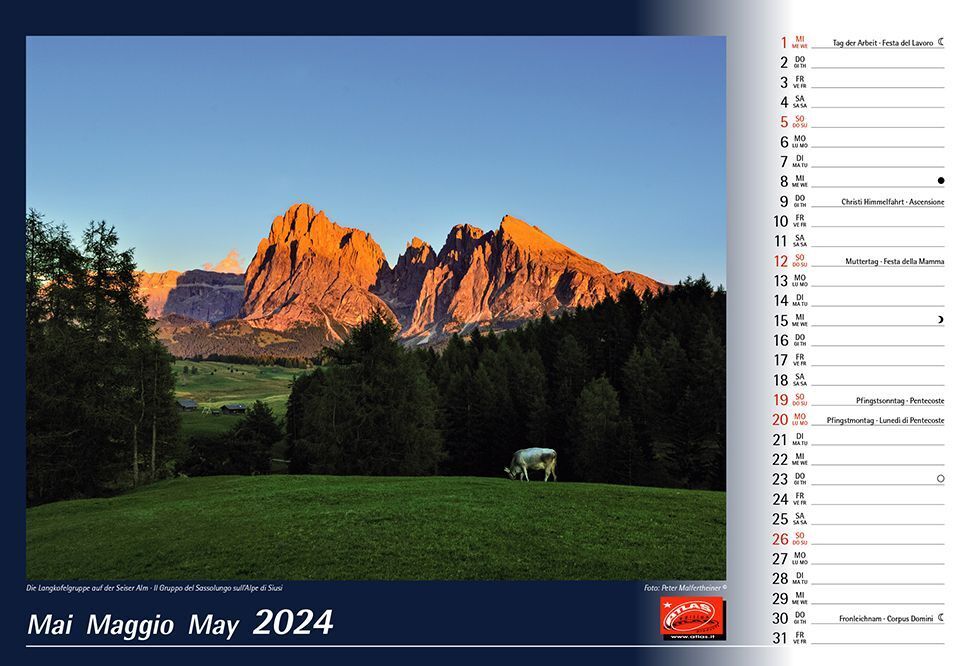 Bild: 9788887531404 | Dolomiten 2024 | Kalender | 2024 | Atlas Kalender | EAN 9788887531404