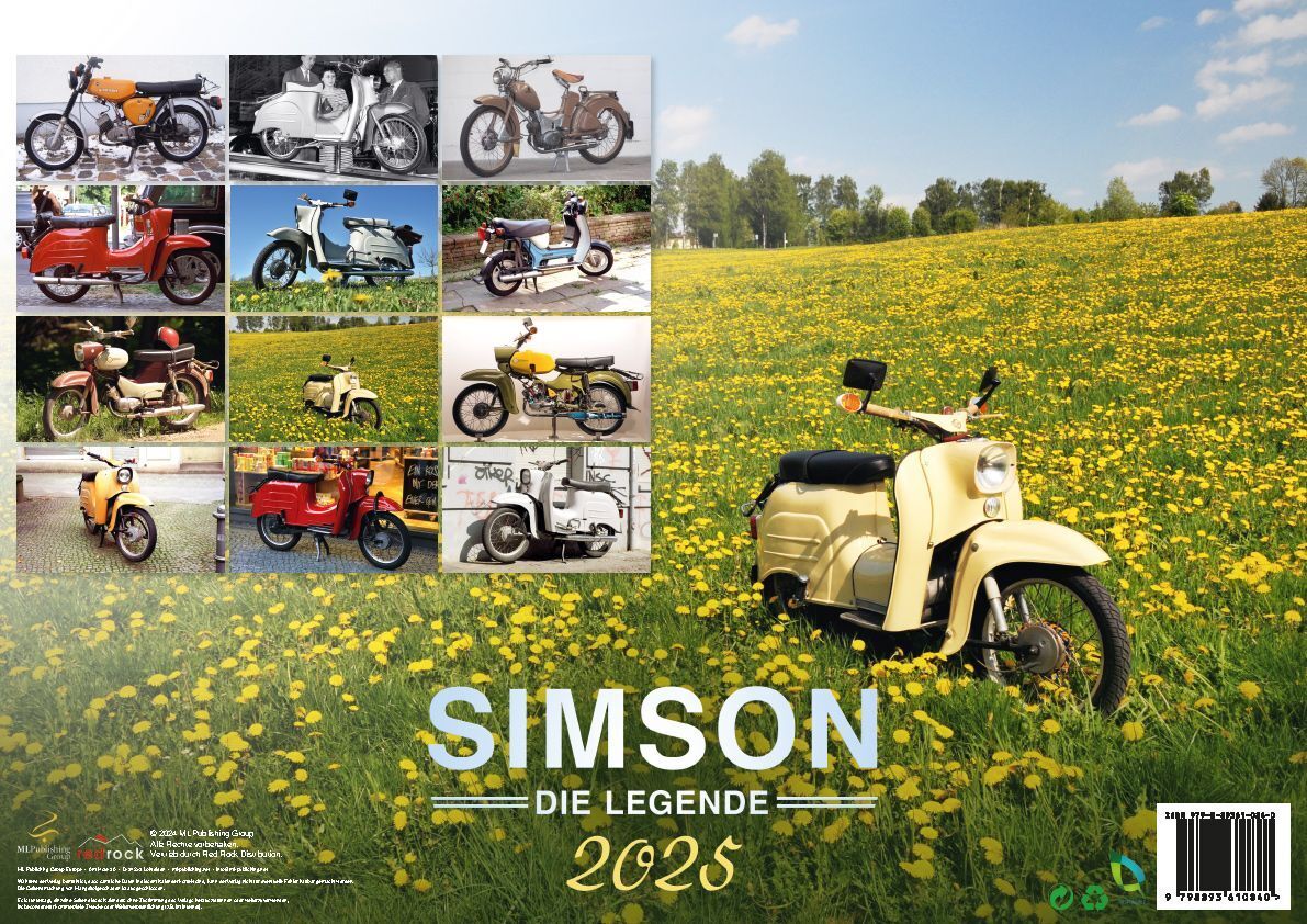 Bild: 9798893610840 | Simson Kleinkrafträder Kalender 2025 | Die DDR Legende | Kalender