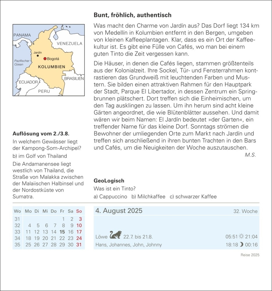 Bild: 9783840033315 | Reise Tagesabreißkalender 2025 - Kulturkalender - Städte, Menschen,...