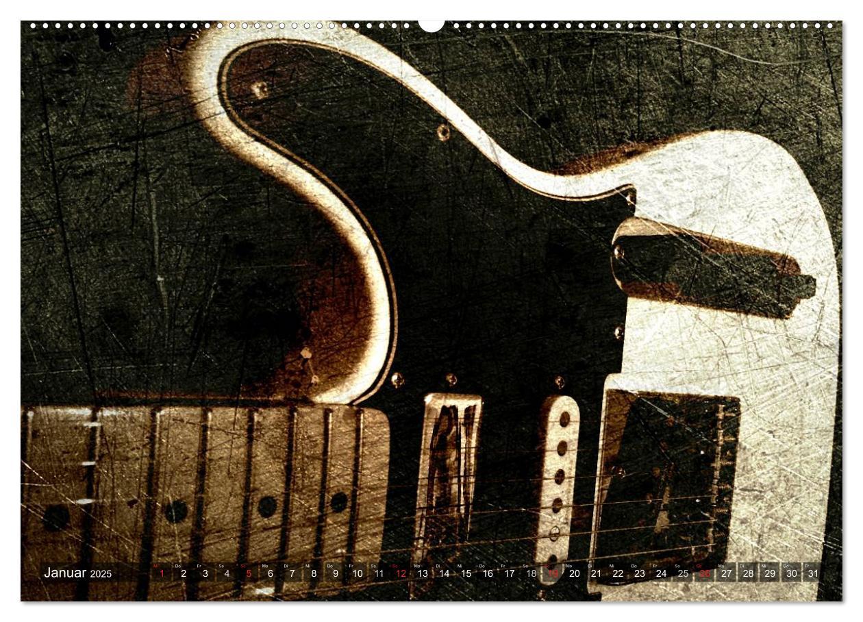 Bild: 9783435727933 | GITARREN Vintage Art (Wandkalender 2025 DIN A2 quer), CALVENDO...