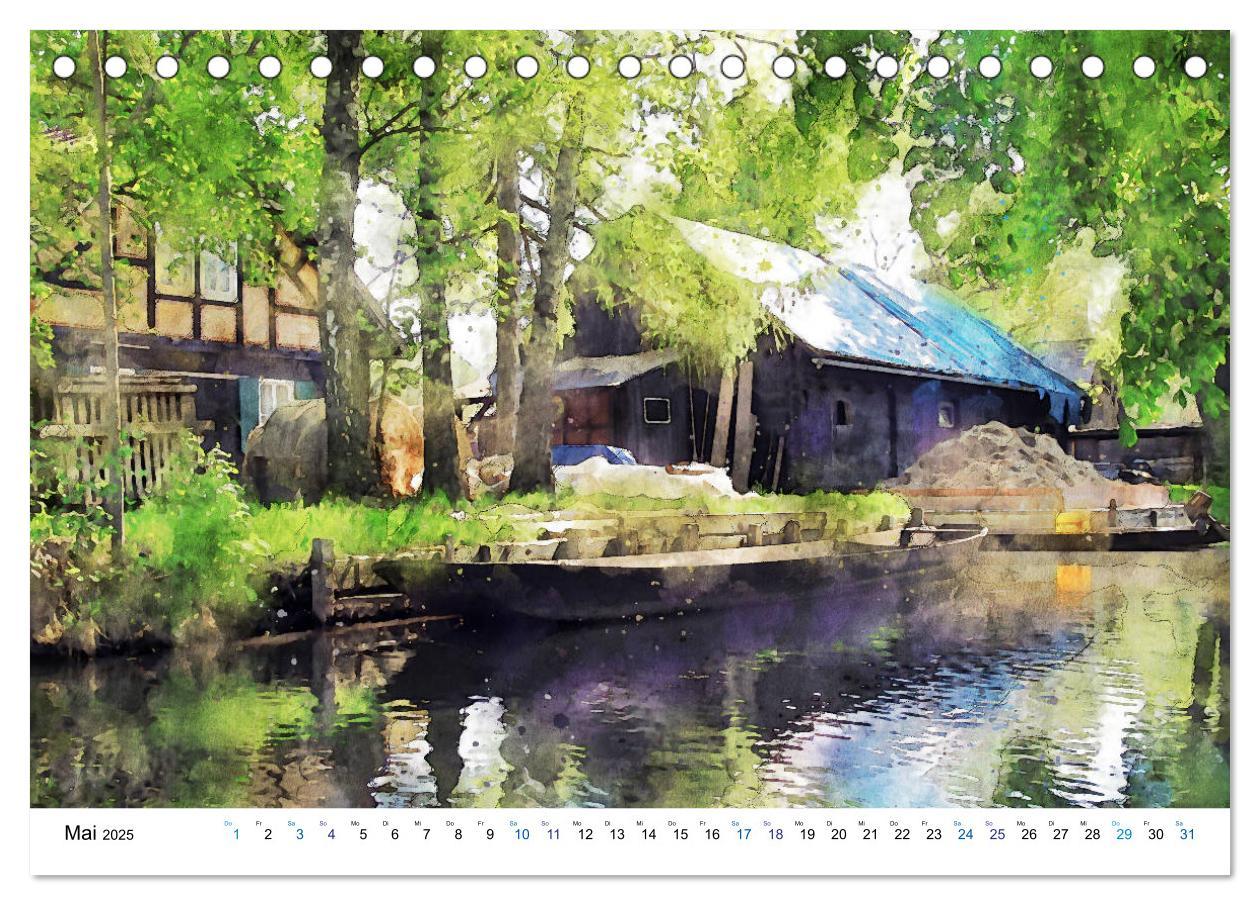 Bild: 9783435110599 | Spreewald Aquarell Impressionen (Tischkalender 2025 DIN A5 quer),...