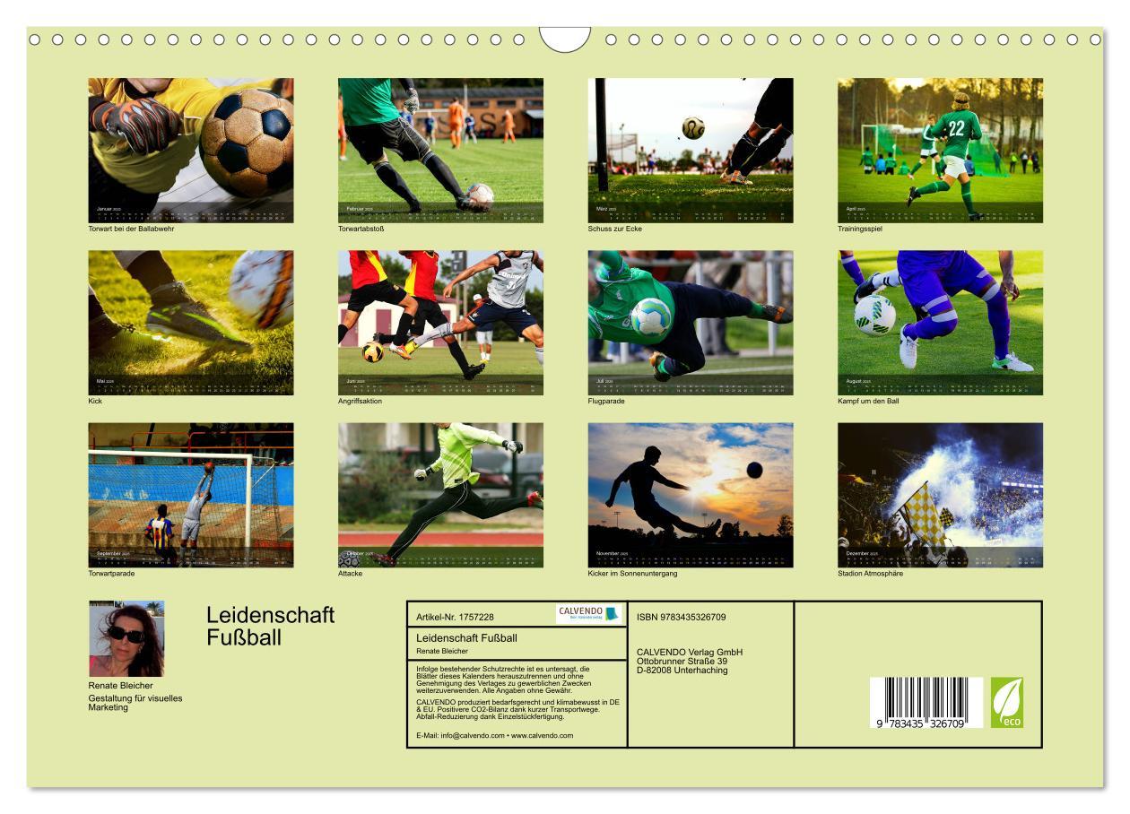 Bild: 9783435326709 | Leidenschaft Fußball (Wandkalender 2025 DIN A3 quer), CALVENDO...