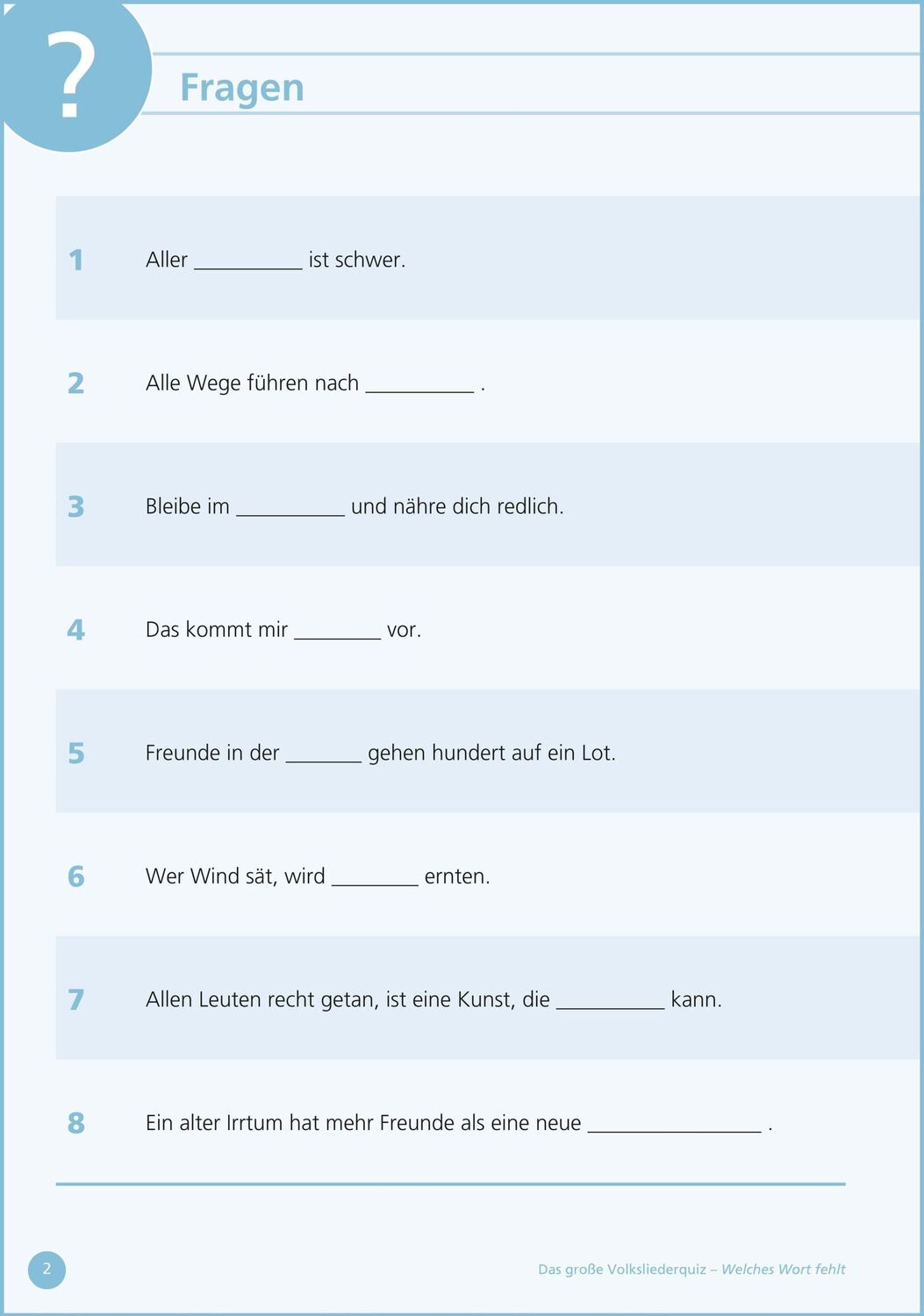 Bild: 9783944360409 | Welches Wort fehlt? | Das große Sprichwörter-Quiz | Karl Mangei | Buch