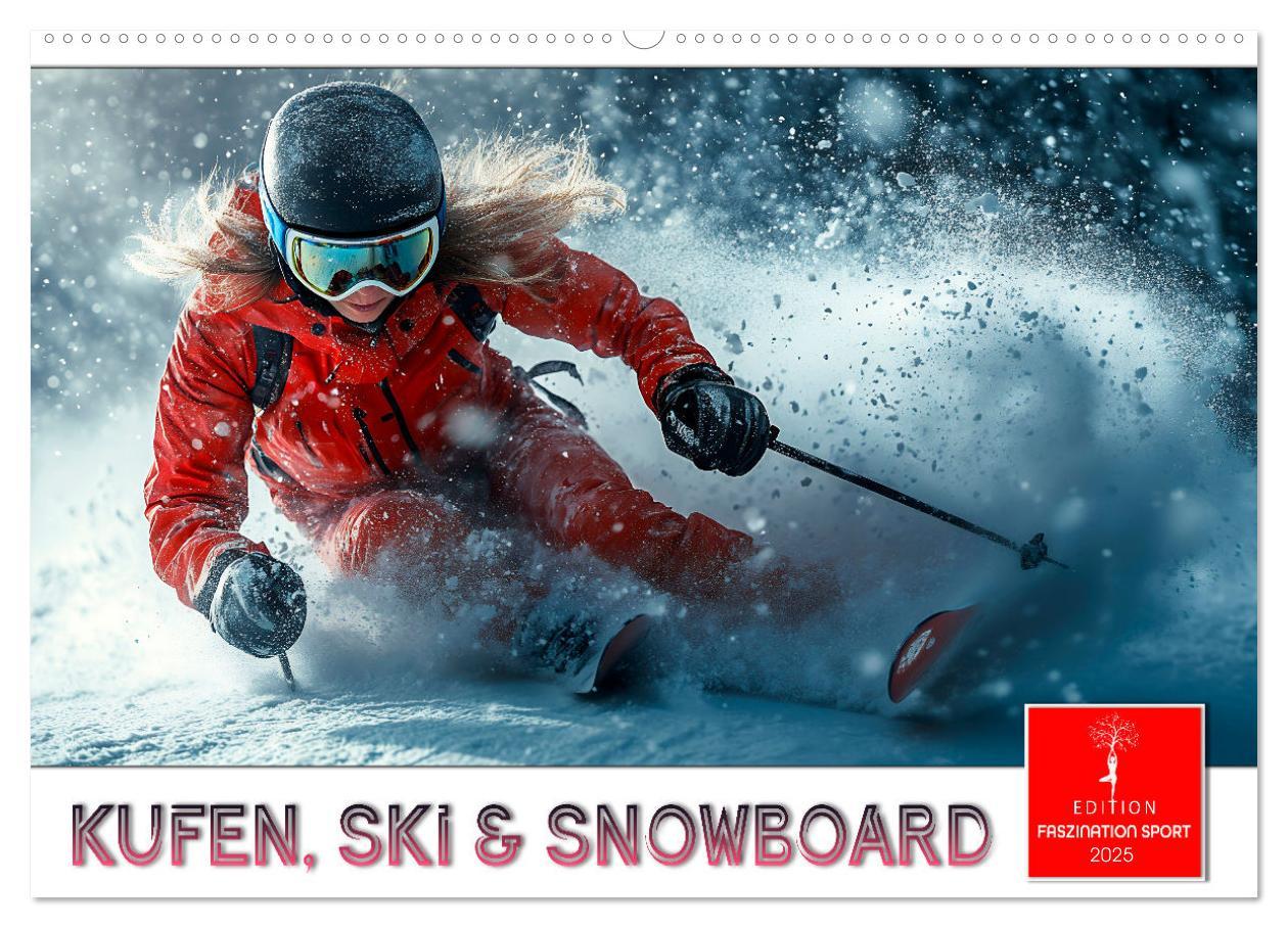 Cover: 9783457226513 | Kufen, Ski &amp; Snowboard (Wandkalender 2025 DIN A2 quer), CALVENDO...