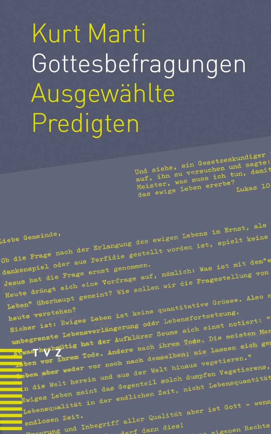 Cover: 9783290183462 | Gottesbefragungen | Ausgewählte Predigten | Kurt Marti | Taschenbuch