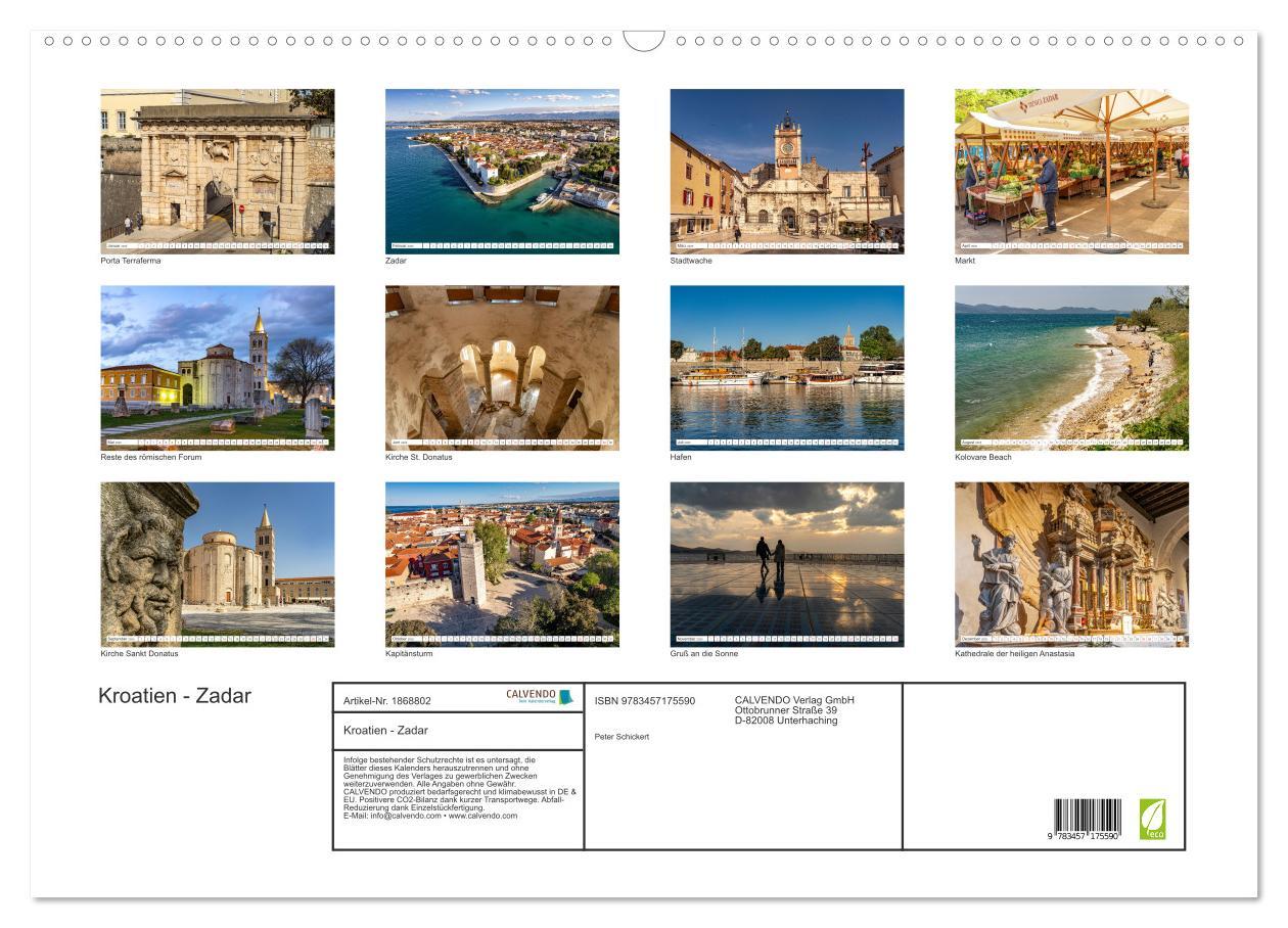 Bild: 9783457175590 | Kroatien - Zadar (Wandkalender 2025 DIN A2 quer), CALVENDO...