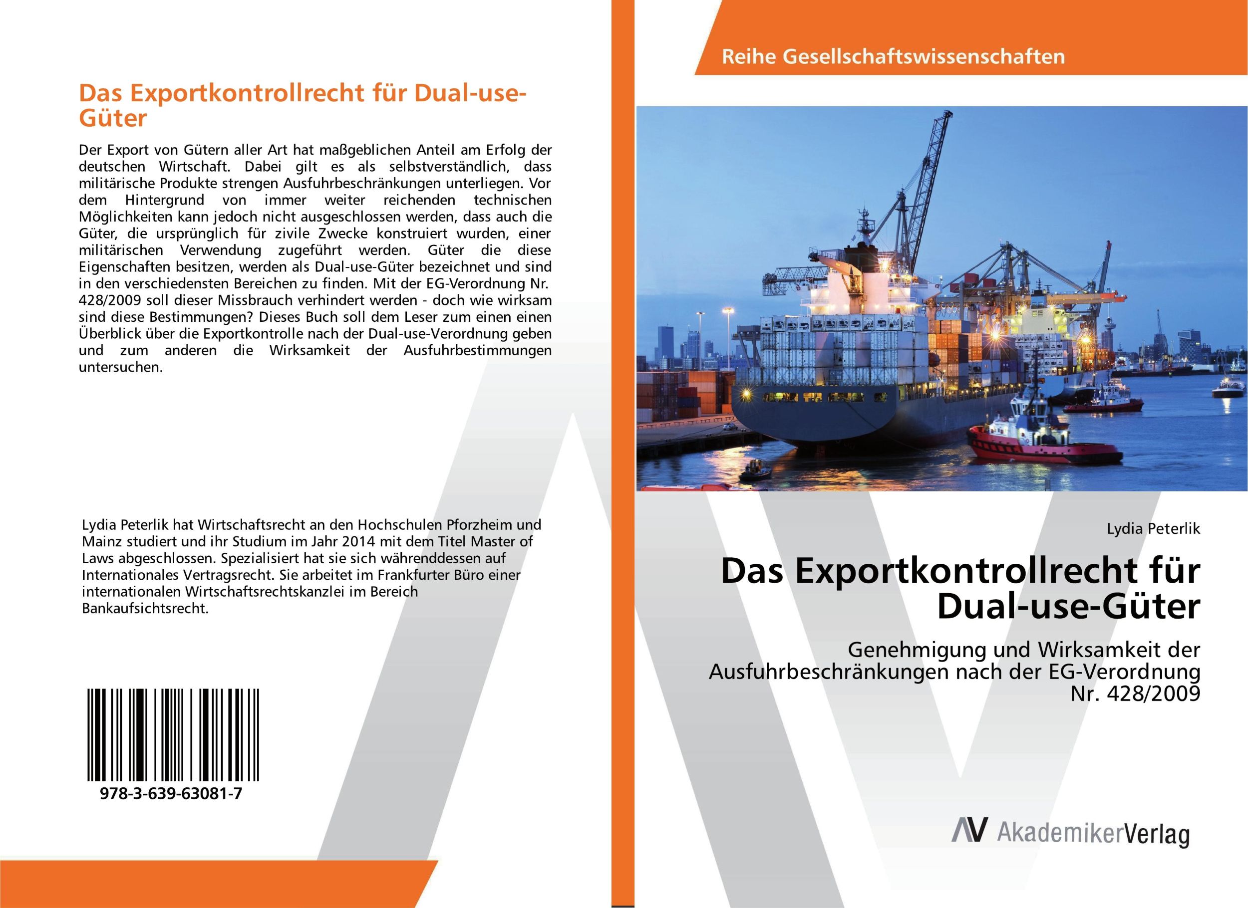 Cover: 9783639630817 | Das Exportkontrollrecht für Dual-use-Güter | Lydia Peterlik | Buch