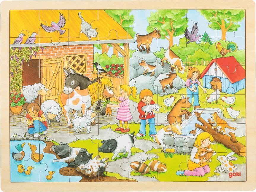 Cover: 4013594576857 | Einlegepuzzle Streichelzoo (Kinderpuzzle) | goki | Spiel | In Folie