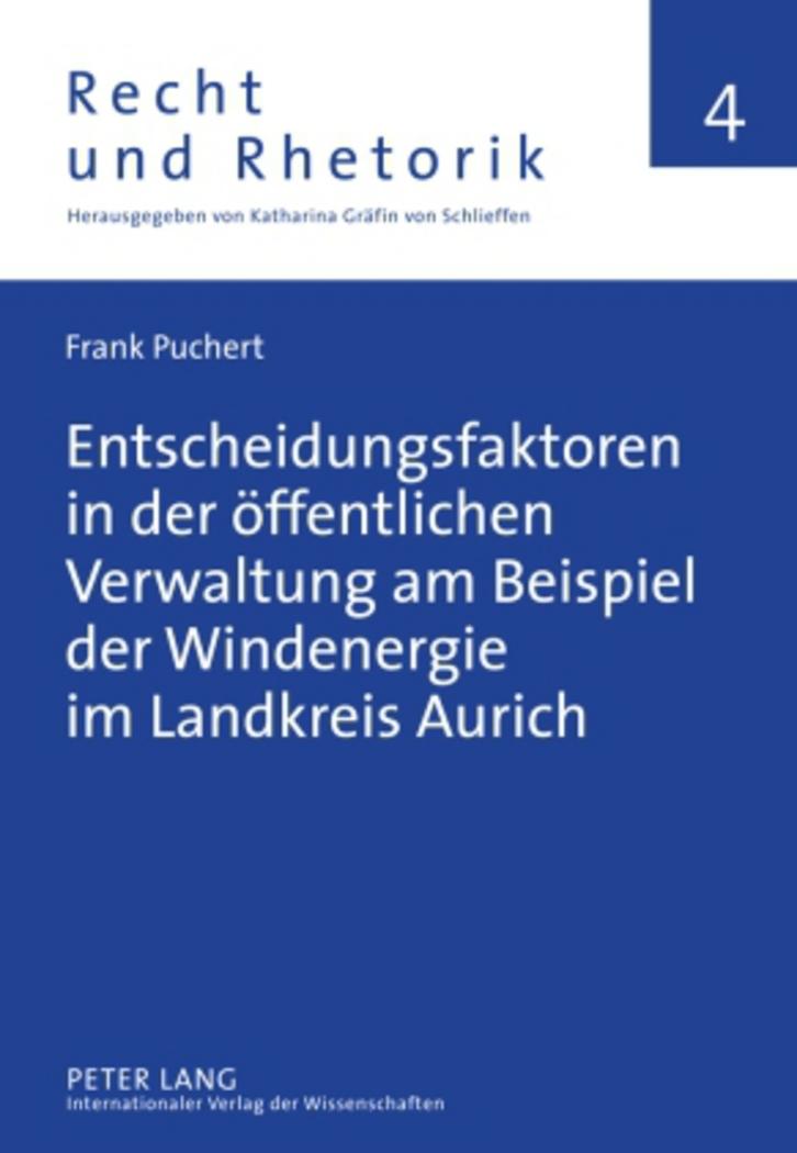 Cover: 9783631600122 | Entscheidungsfaktoren in der öffentlichen Verwaltung am Beispiel...