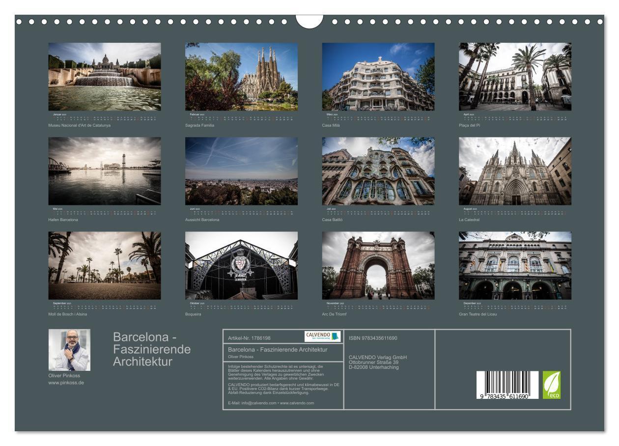 Bild: 9783435611690 | Barcelona - Faszinierende Architektur (Wandkalender 2025 DIN A3...