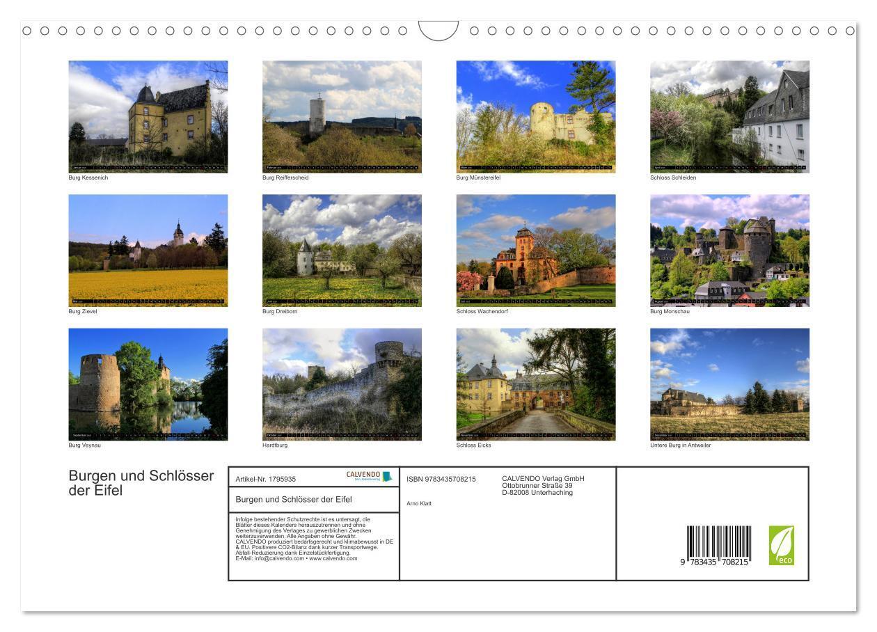 Bild: 9783435708215 | Burgen und Schlösser der Eifel (Wandkalender 2025 DIN A3 quer),...