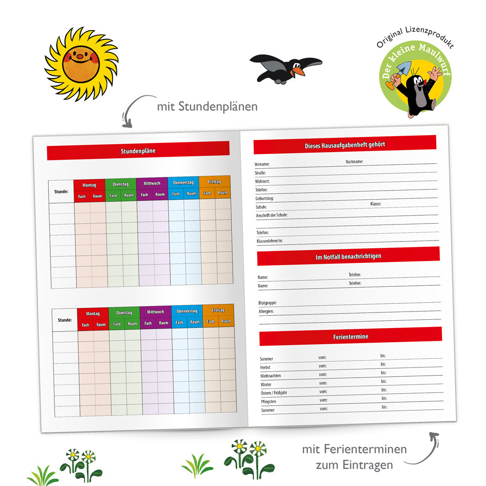 Bild: 9783965521384 | Trötsch Hausaufgabenheft Grundschule Maulwurf | KG | Stück | Deutsch