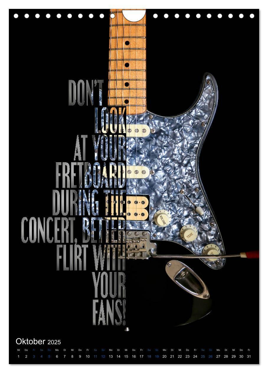 Bild: 9783435988723 | Rockgitarren Textposter (Wandkalender 2025 DIN A4 hoch), CALVENDO...