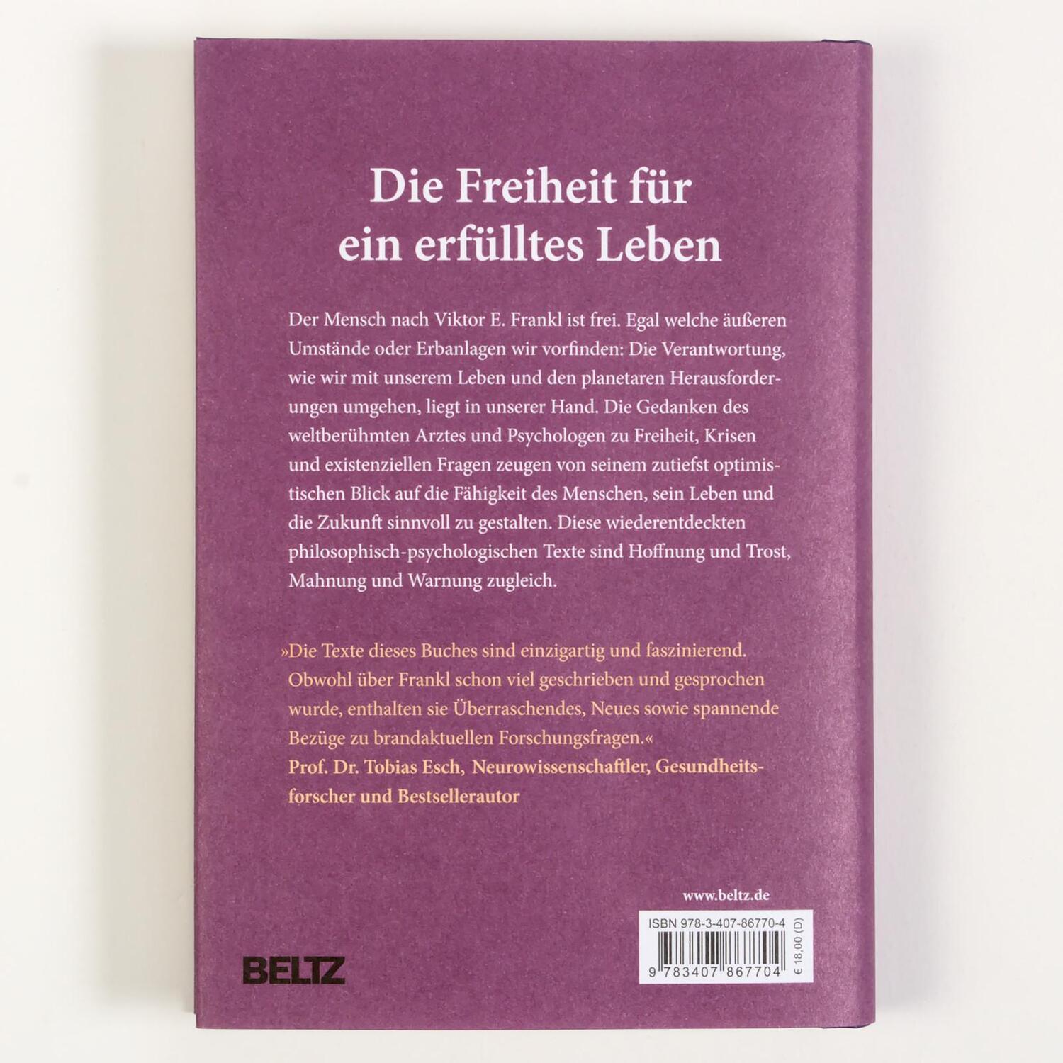 Rückseite: 9783407867704 | Sinn, Freiheit und Verantwortung | Viktor E. Frankl | Buch | 170 S.