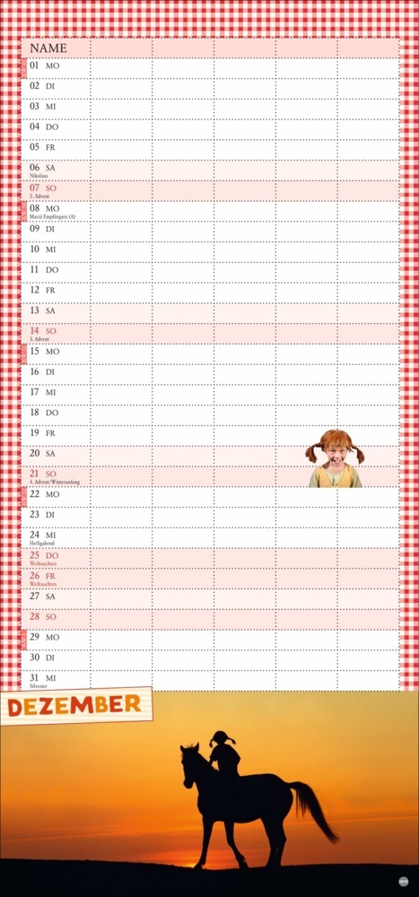 Bild: 9783756405893 | Pippi Langstrumpf Familienplaner 2025 | Astrid Lindgren | Kalender