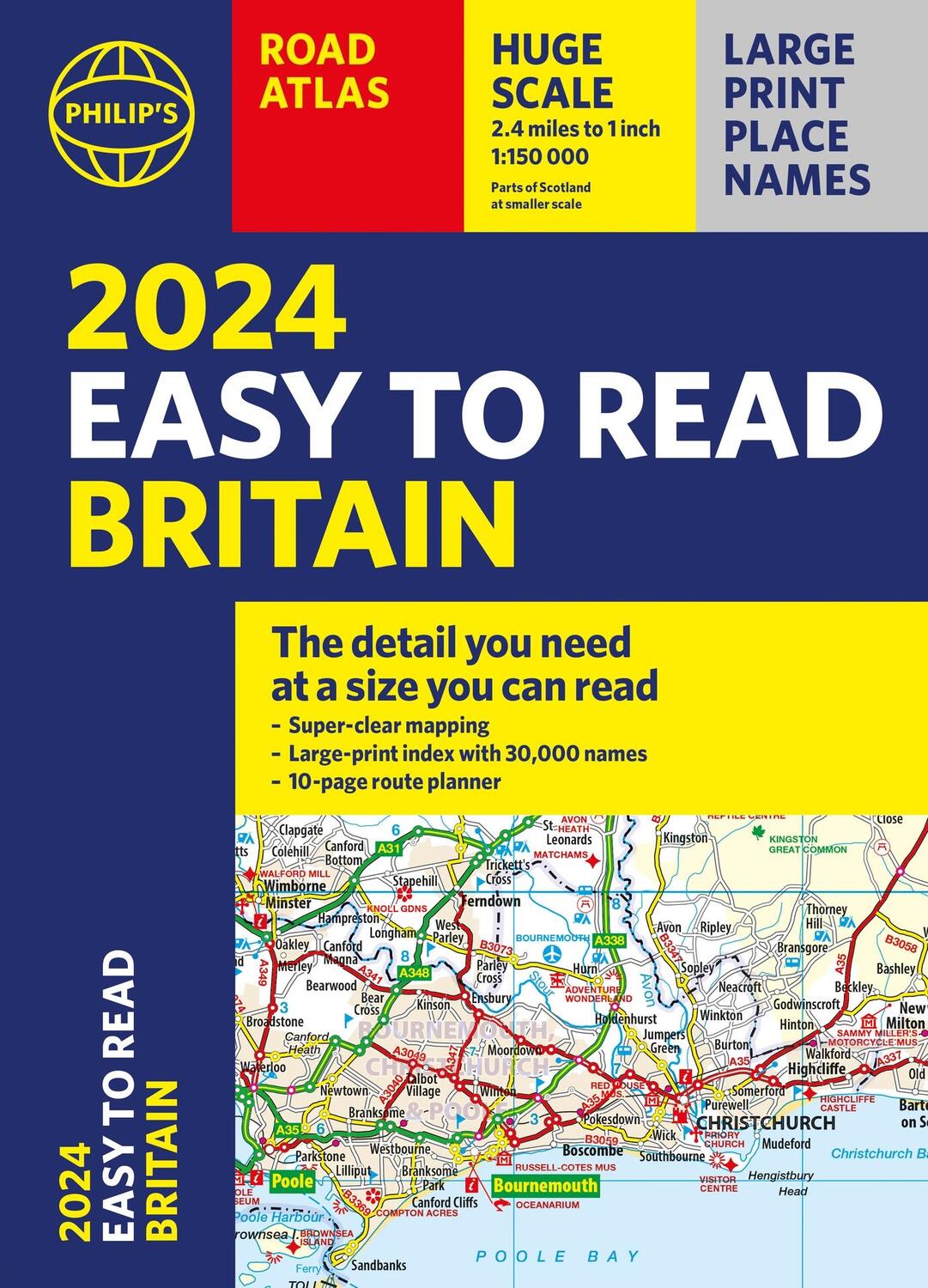 Cover: 9781849076203 | 2024 Philip's Easy to Read Britain Road Atlas | (A4 Paperback) | Maps