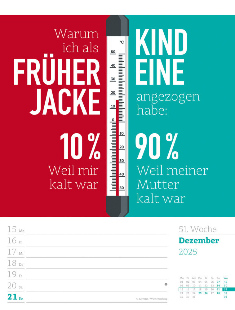 Bild: 9783838425955 | Klartext Sprüchekalender - Wochenplaner Kalender 2025 | Kunstverlag