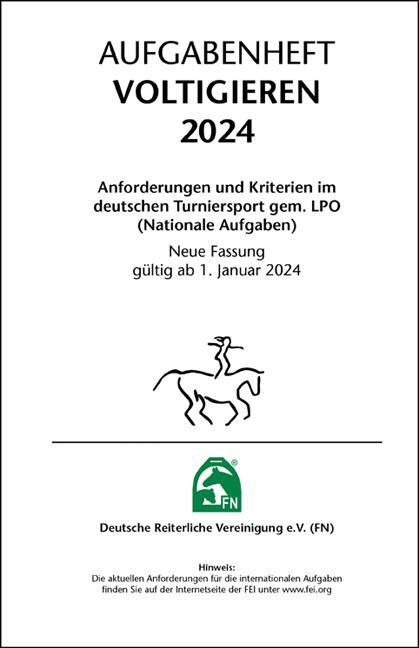 Cover: 9783885429692 | Aufgabenheft - Voltigieren 2024 | Inhalt (ohne Ordner) | V. | Stück