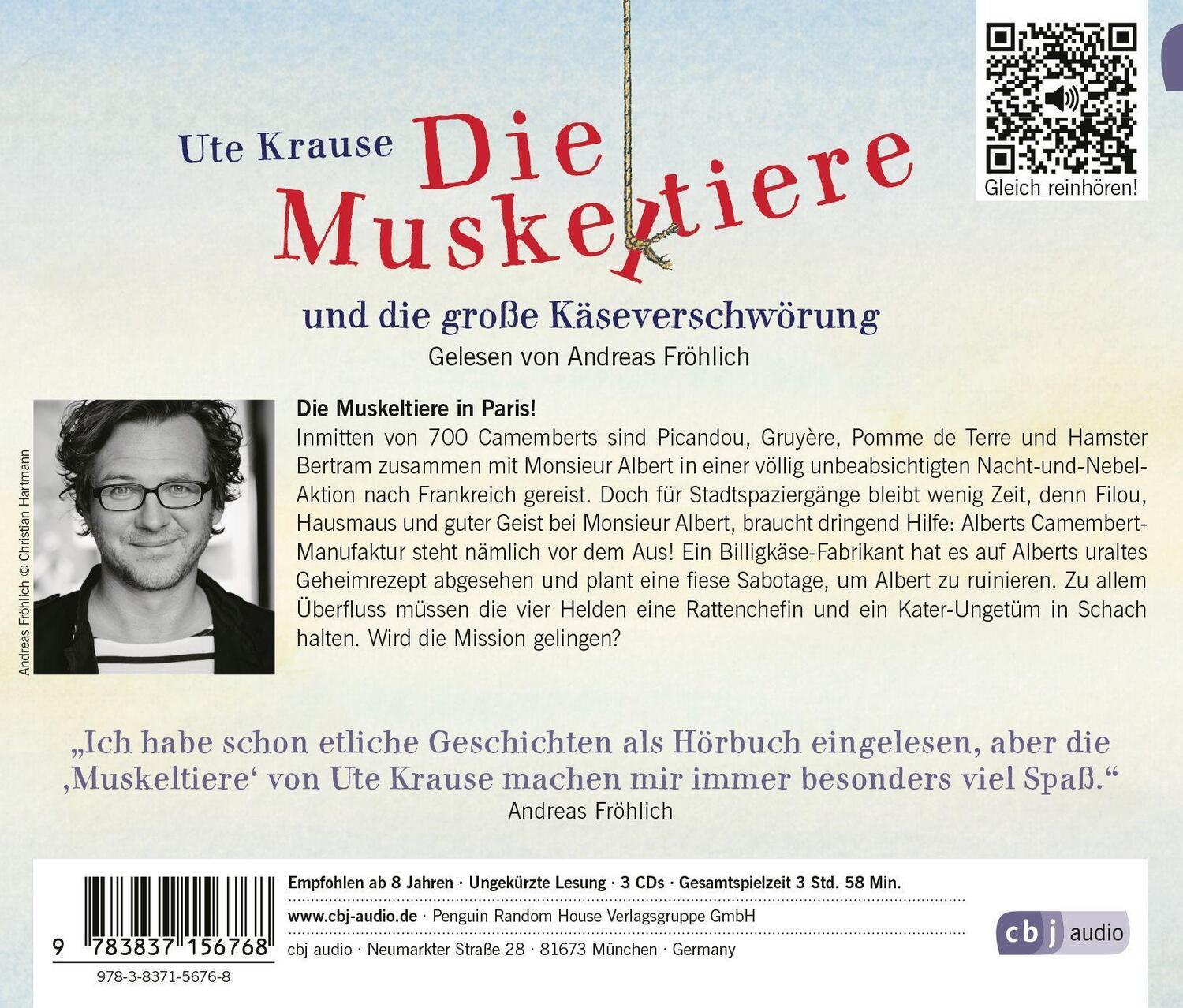 Bild: 9783837156768 | Die Muskeltiere und die große Käseverschwörung | Ute Krause | Audio-CD