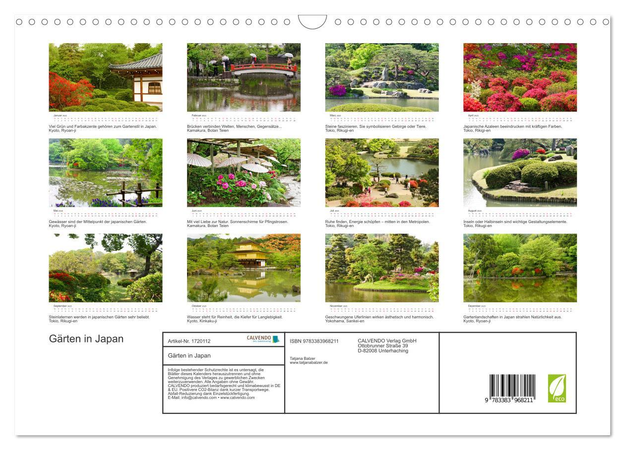 Bild: 9783383968211 | Gärten in Japan (Wandkalender 2025 DIN A3 quer), CALVENDO...