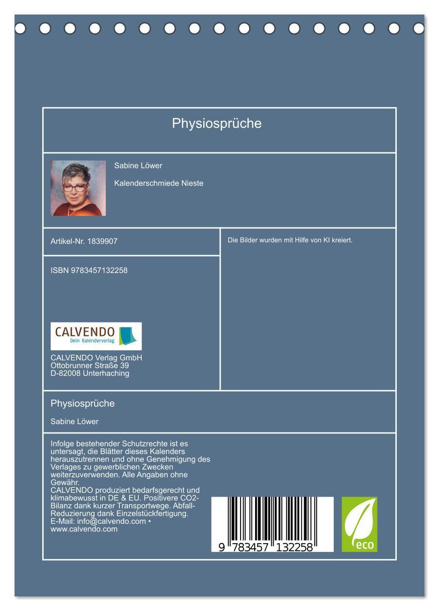 Bild: 9783457132258 | Physiosprüche (Tischkalender 2025 DIN A5 hoch), CALVENDO...