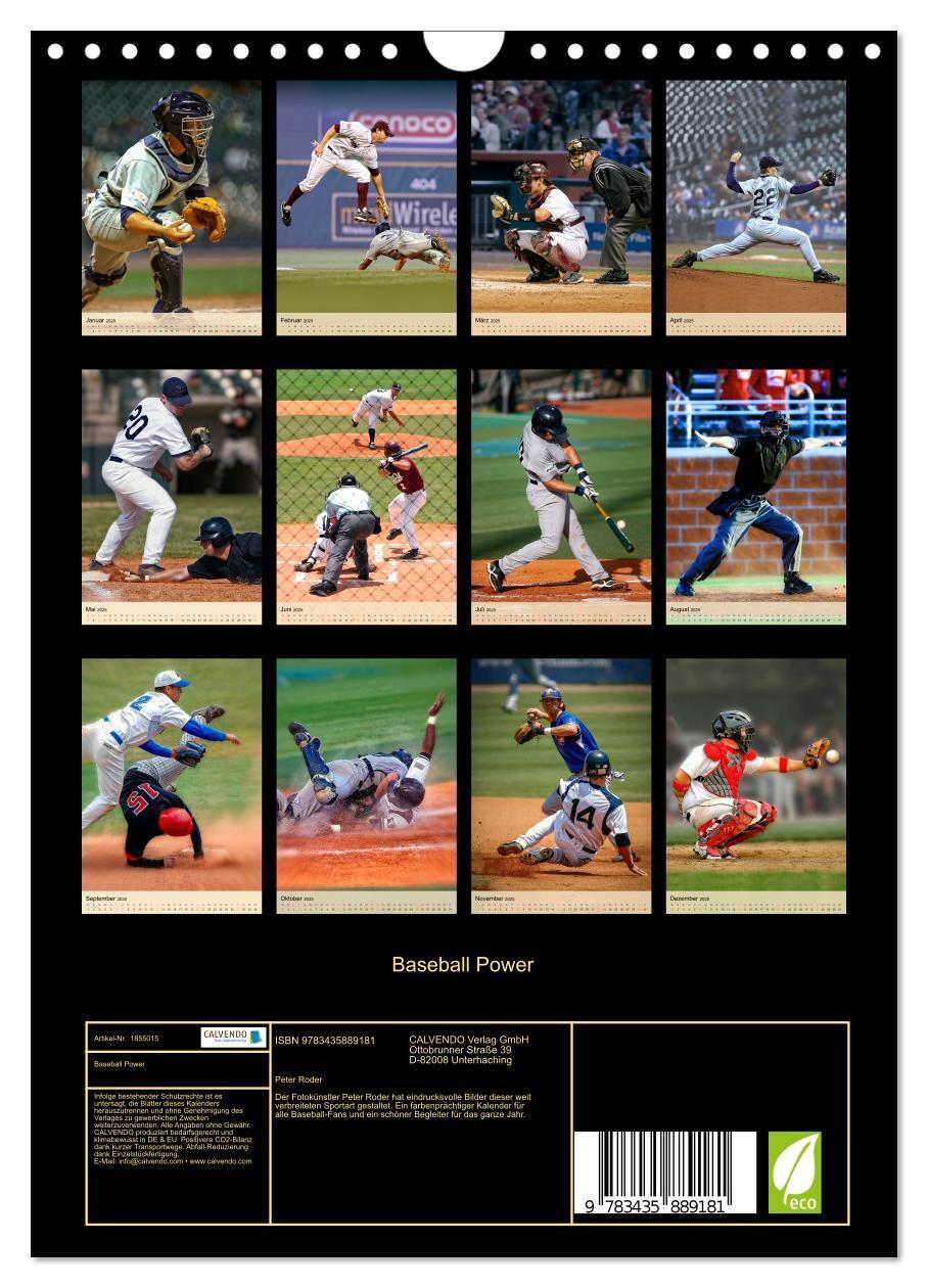 Bild: 9783435889181 | Baseball Power (Wandkalender 2025 DIN A4 hoch), CALVENDO...