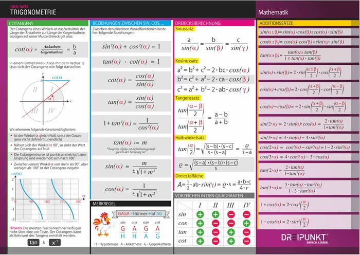 Rückseite: 9783864487163 | Trigonometrie | Schulze Media GmbH | Poster | 2 S. | Deutsch | 2021