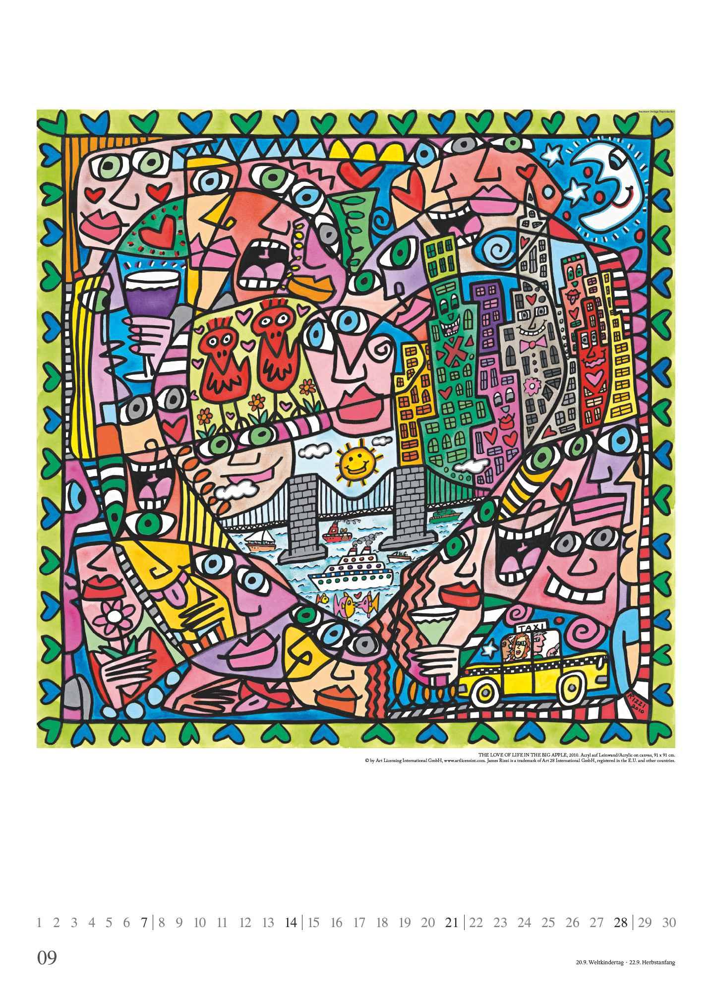 Bild: 4250809653242 | DUMONT - James Rizzi 2025 Posterkalender, 50x70cm, Kunstkalender...