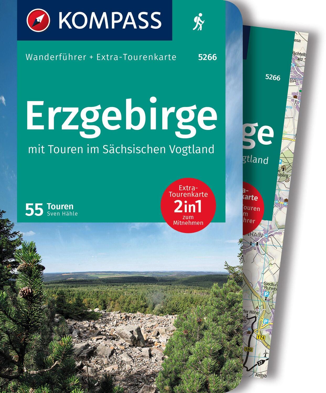 Cover: 9783991216254 | KOMPASS Wanderführer Erzgebirge, 55 Touren mit Extra-Tourenkarte