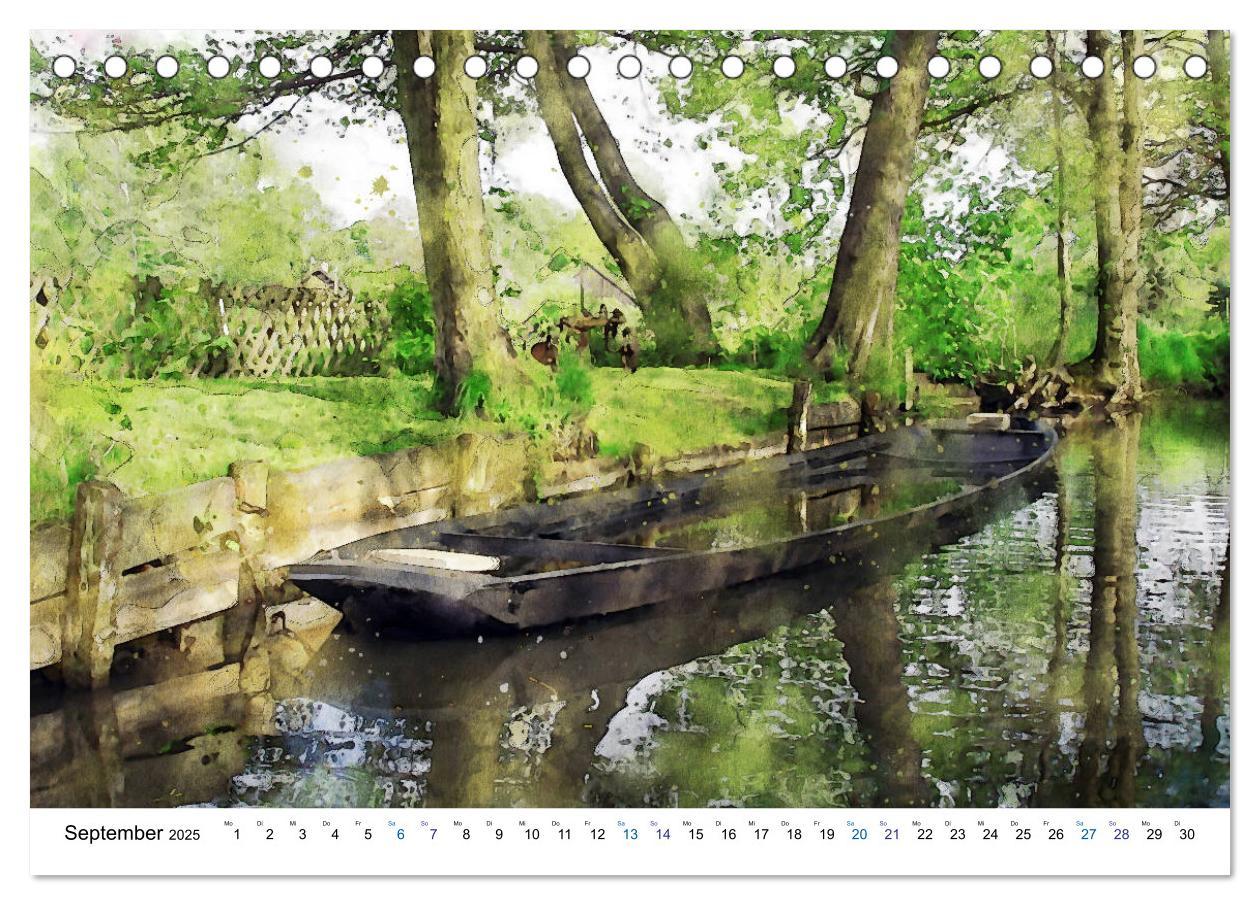 Bild: 9783435110599 | Spreewald Aquarell Impressionen (Tischkalender 2025 DIN A5 quer),...