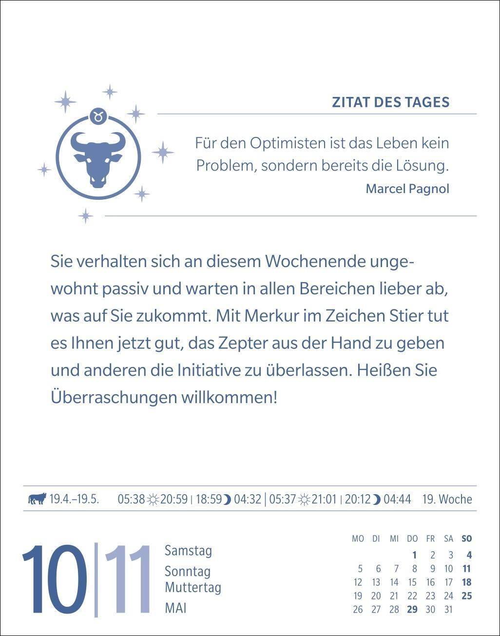 Bild: 9783840033681 | Stier Sternzeichenkalender 2025 - Tagesabreißkalender - Ihr...