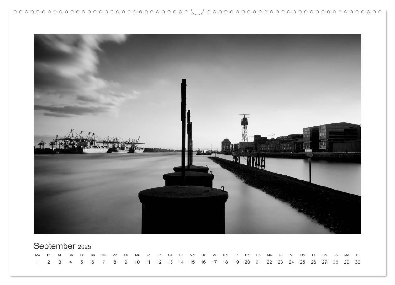 Bild: 9783435653164 | Hamburg in schwarz-weiss (Wandkalender 2025 DIN A2 quer), CALVENDO...