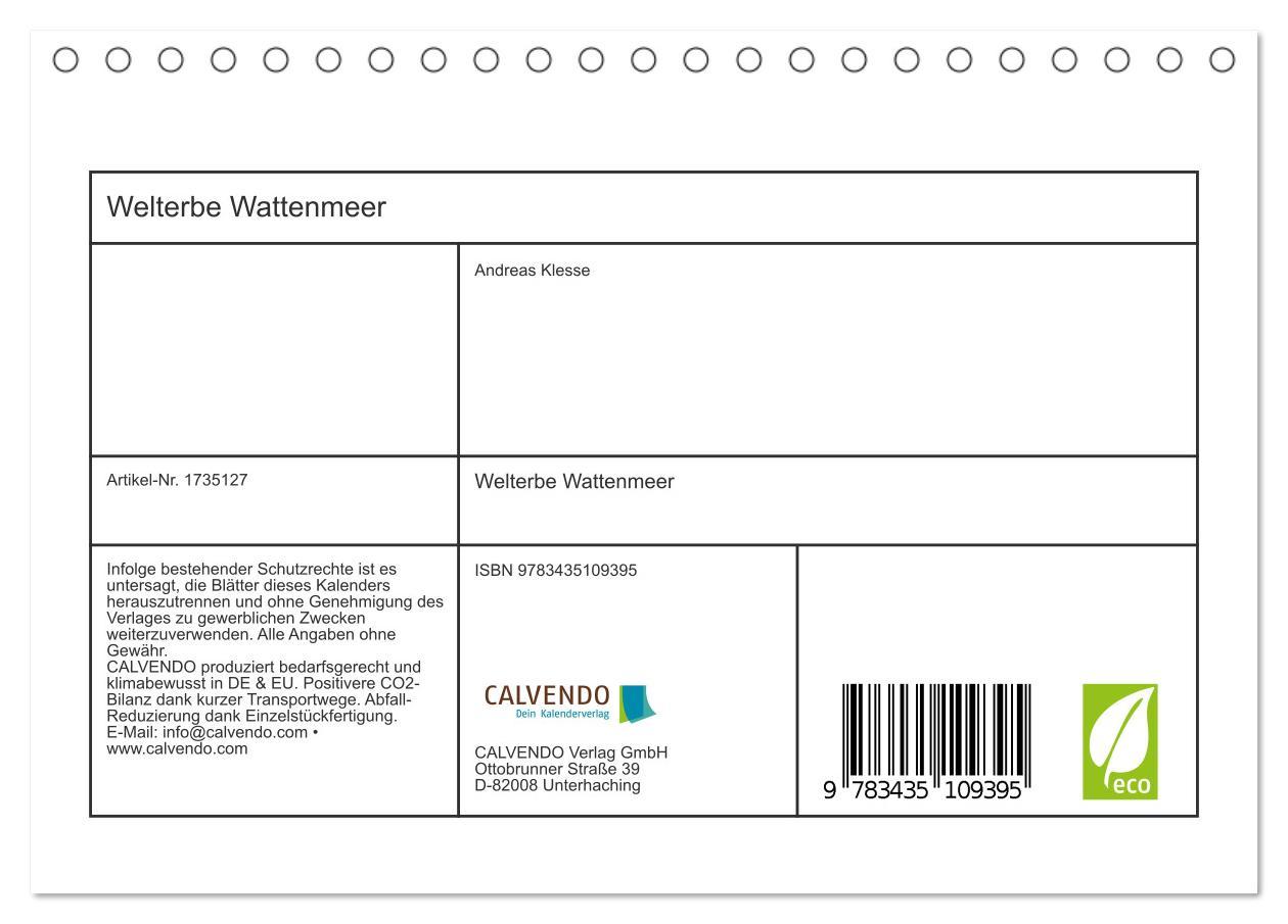 Bild: 9783435109395 | Welterbe Wattenmeer (Tischkalender 2025 DIN A5 quer), CALVENDO...