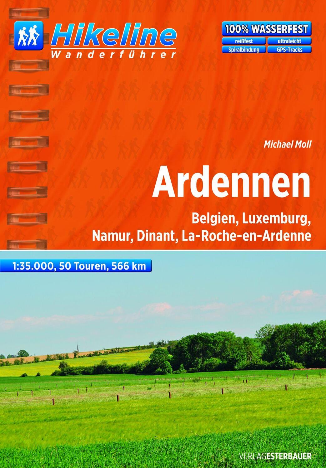 Cover: 9783850005876 | Hikeline Wanderführer Ardennen 1 : 35 000 | Michael Moll | Taschenbuch