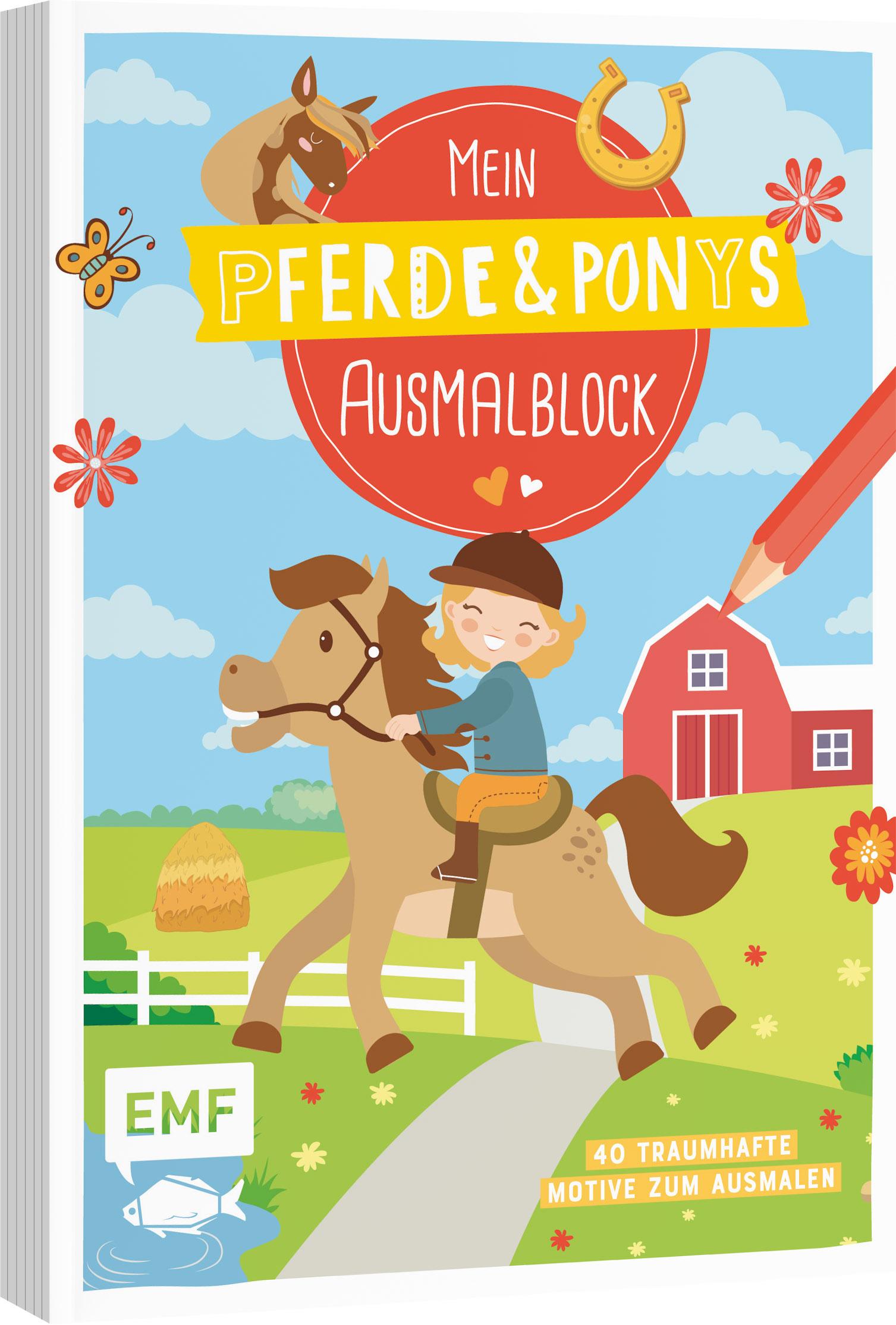 Cover: 9783745913293 | Mein Pferde &amp; Ponys-Ausmalblock | 40 traumhafte Motive zum Ausmalen