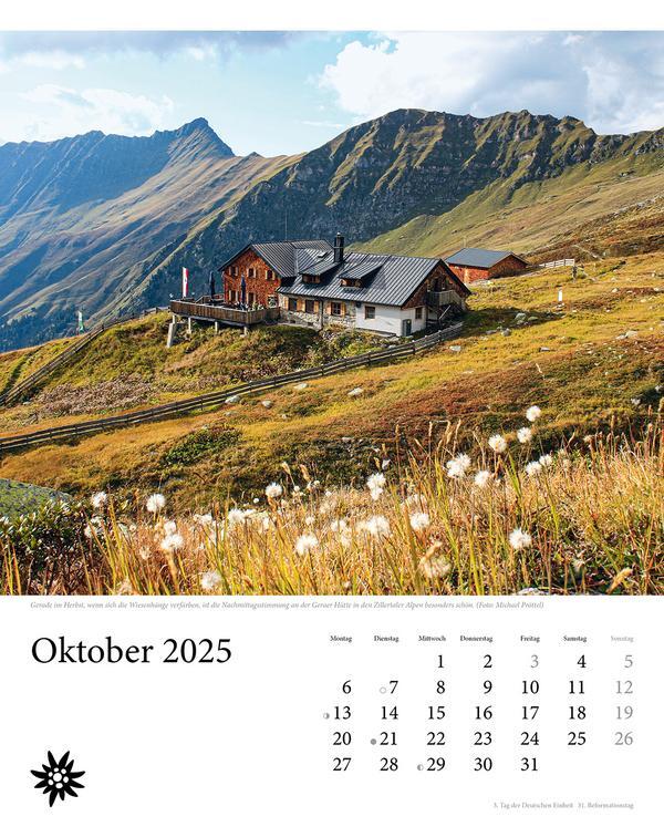 Bild: 9783731876120 | Hütten unserer Alpen 2025 | Verlag Korsch | Kalender | Spiralbindung