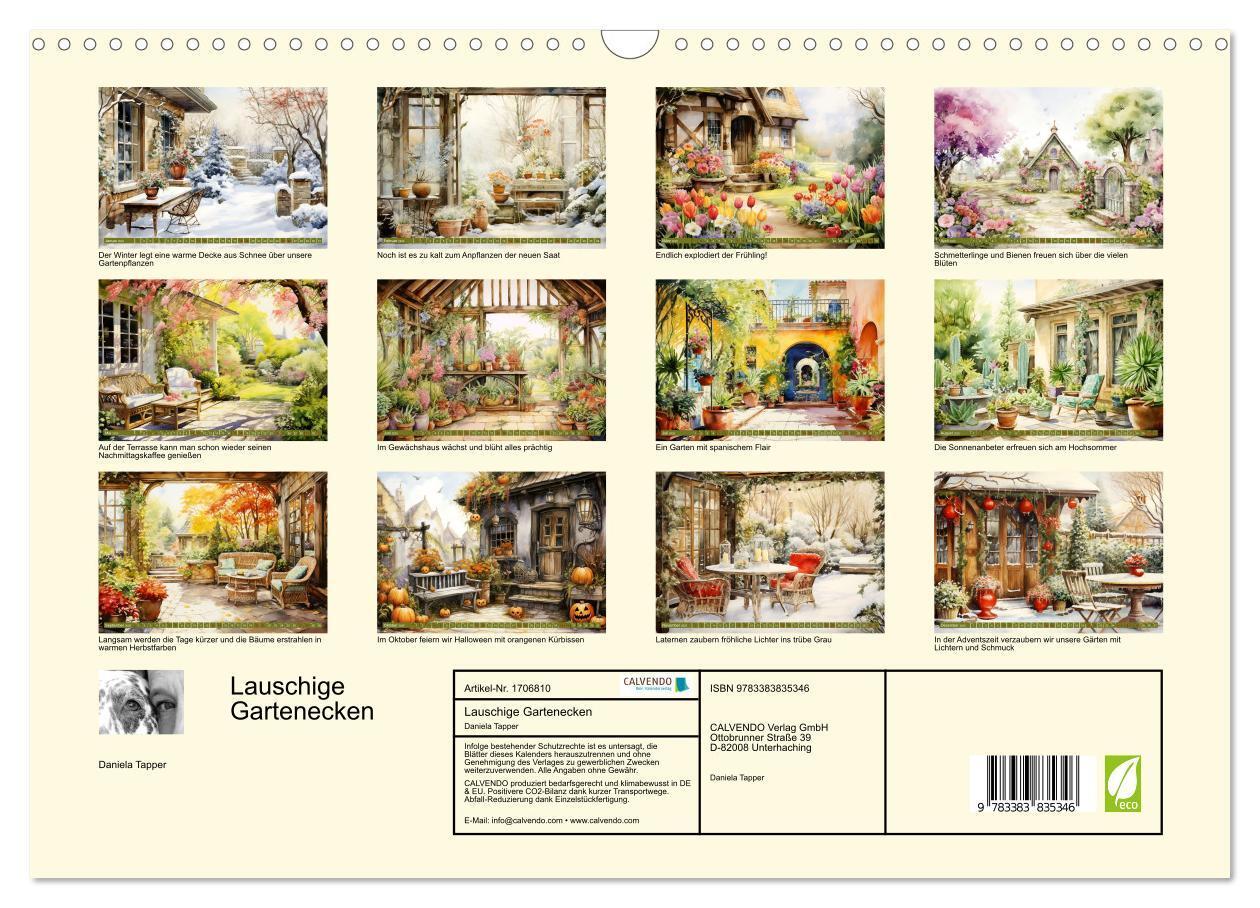 Bild: 9783383835346 | Lauschige Gartenecken (Wandkalender 2025 DIN A3 quer), CALVENDO...