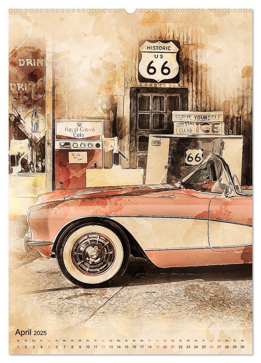 Bild: 9783435930289 | Route 66 - 2451 Meilen (Wandkalender 2025 DIN A2 hoch), CALVENDO...