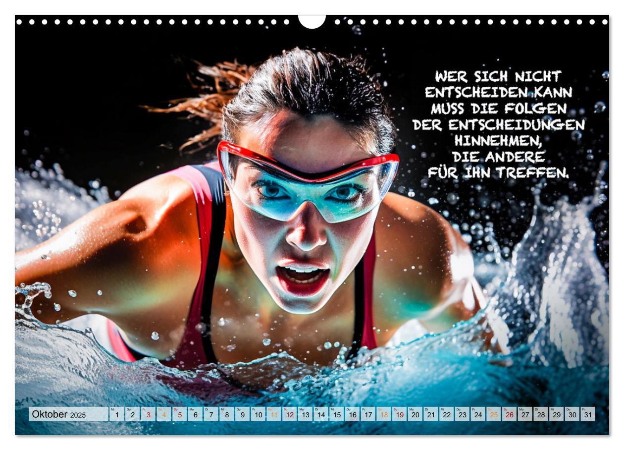 Bild: 9783383871993 | Schwimmen und Motivation (Wandkalender 2025 DIN A3 quer), CALVENDO...