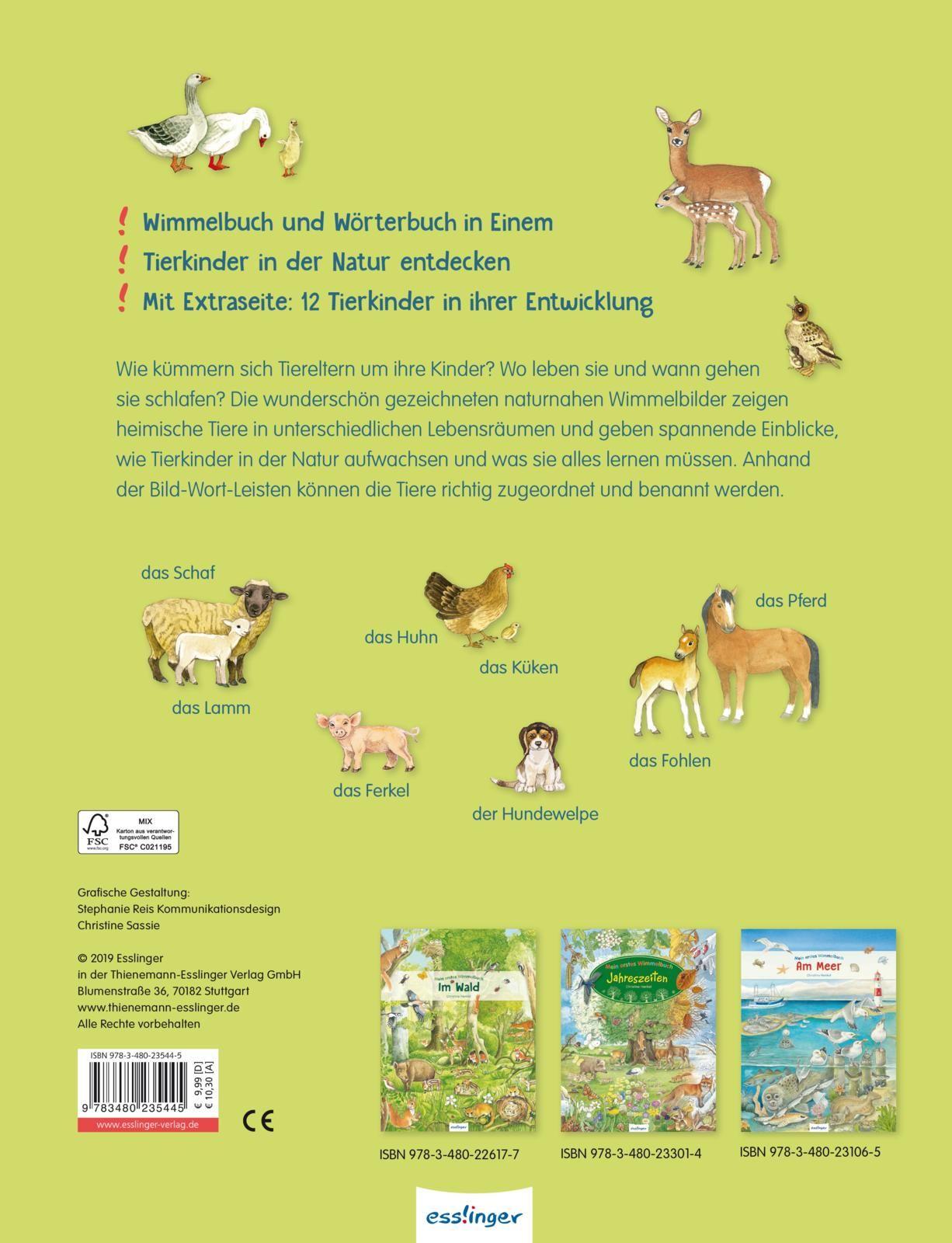 Rückseite: 9783480235445 | Mein erstes Wimmelbuch: Tierkinder | Christine Henkel | Buch | 16 S.