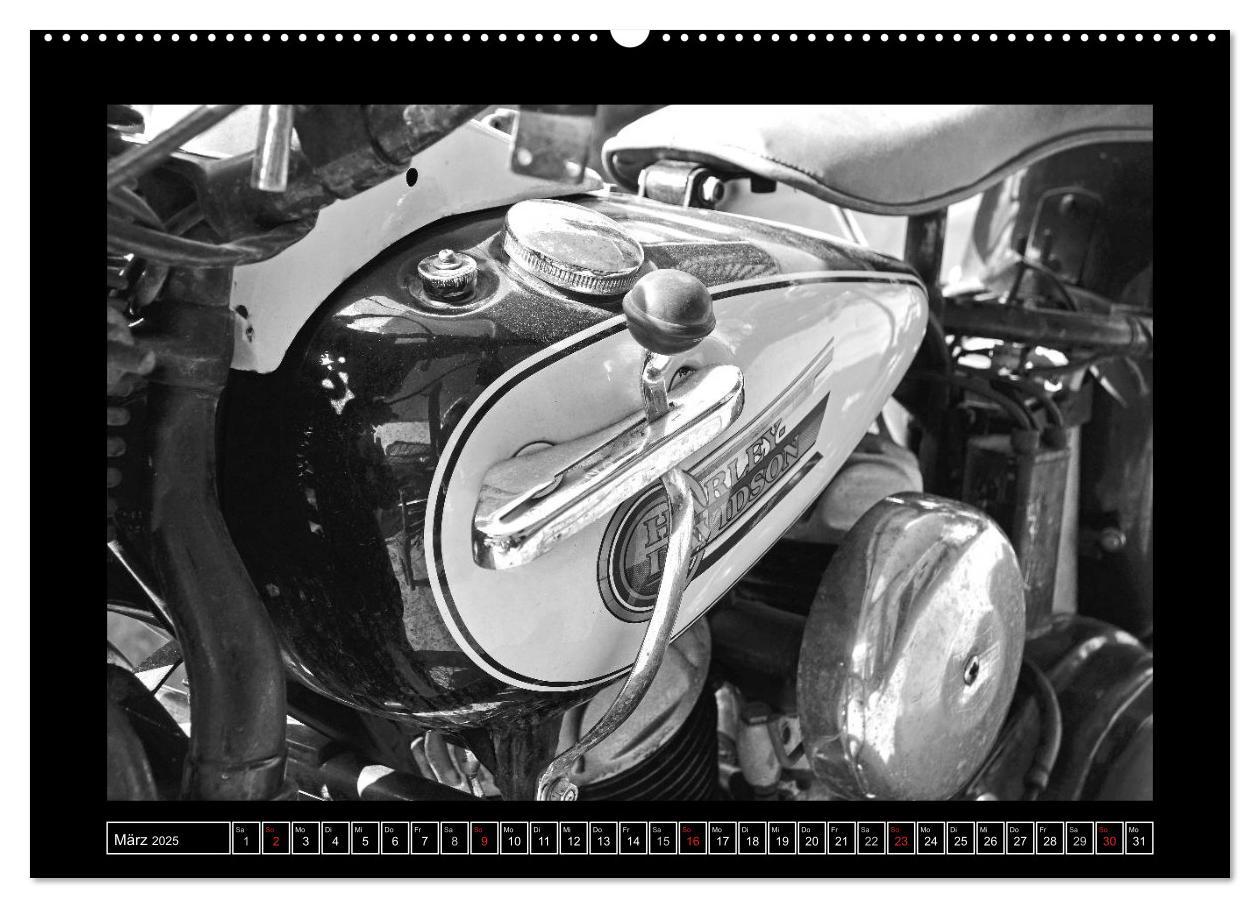 Bild: 9783435392971 | Harley Davidson WLA 750 in Schwarzweiss (Wandkalender 2025 DIN A2...