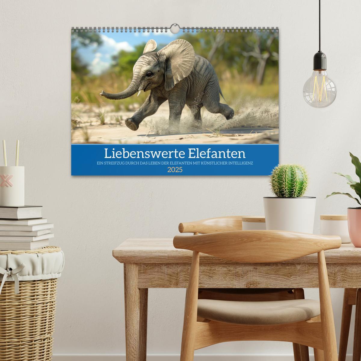 Bild: 9783383798009 | Liebenswerte Elefanten (Wandkalender 2025 DIN A3 quer), CALVENDO...